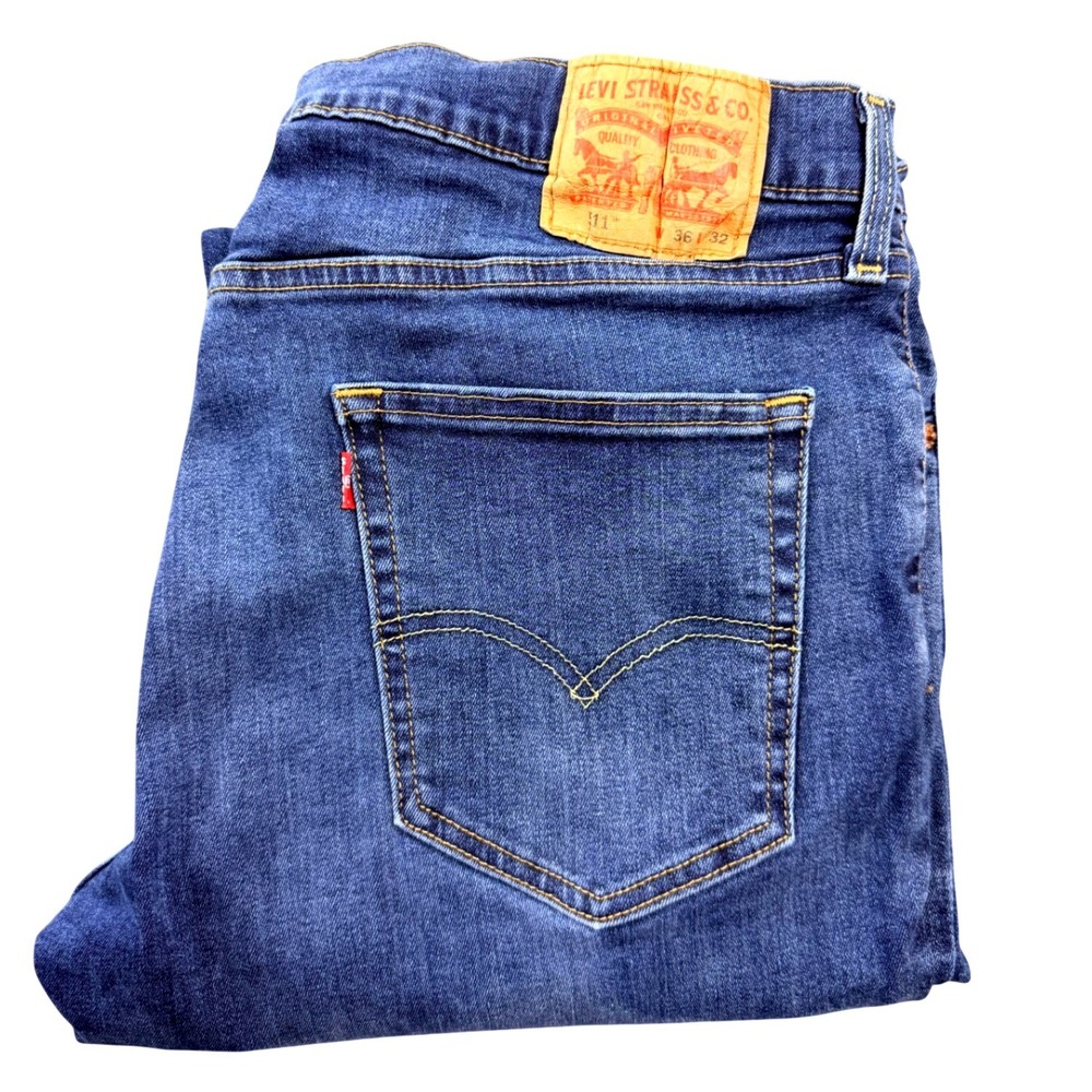 Levis 511 Slim Fit Mens Jeans Blue Denim 36x32 Medium Wash 04511-2595